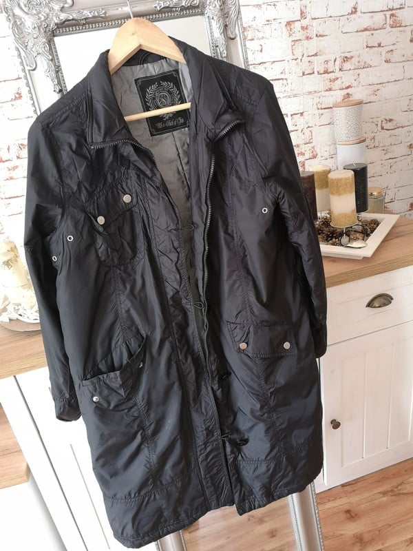 Černý kabát bunda na podzim vel.XL